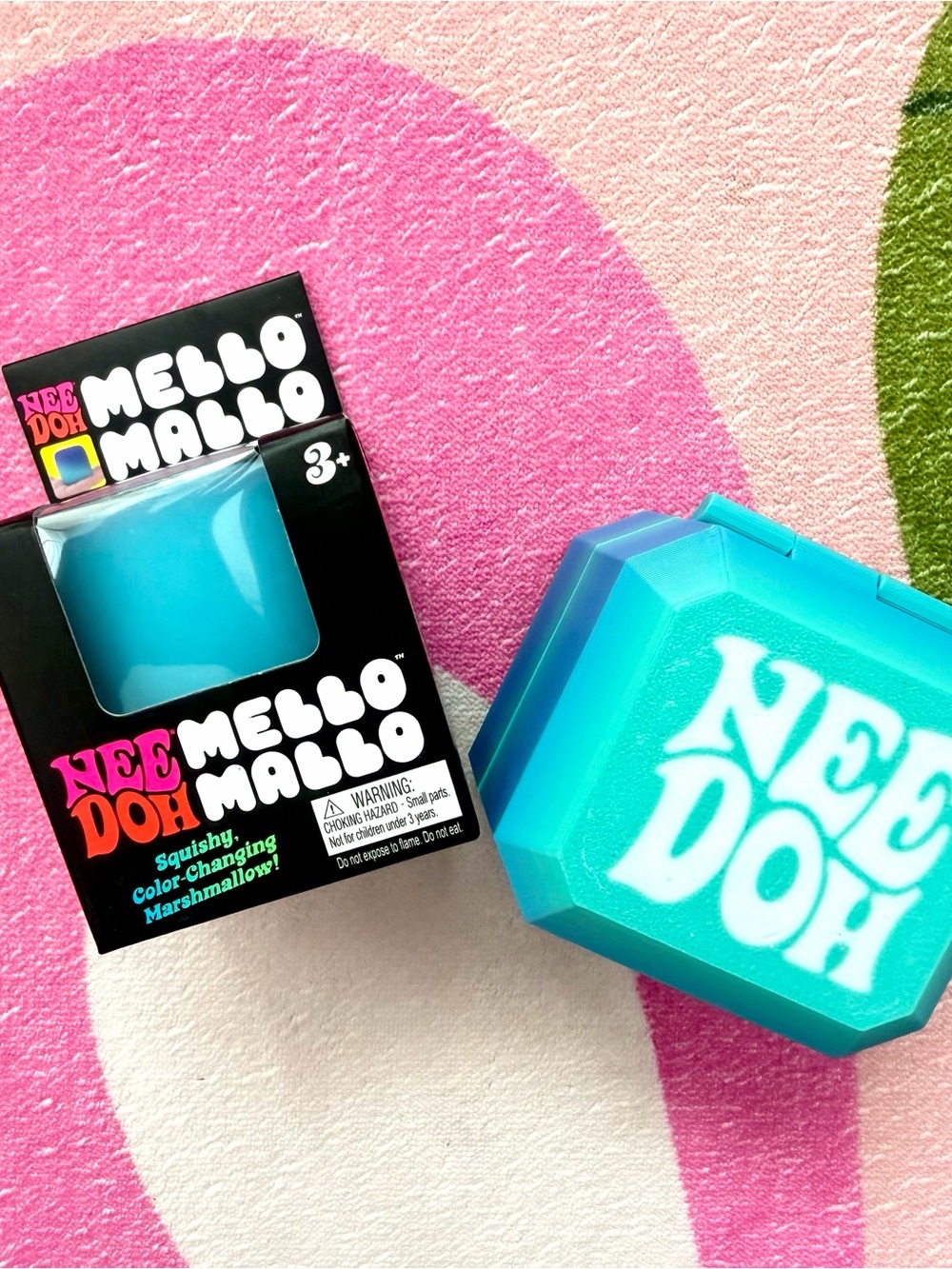 Needoh Mello Mallo in blue Color-changing with case.